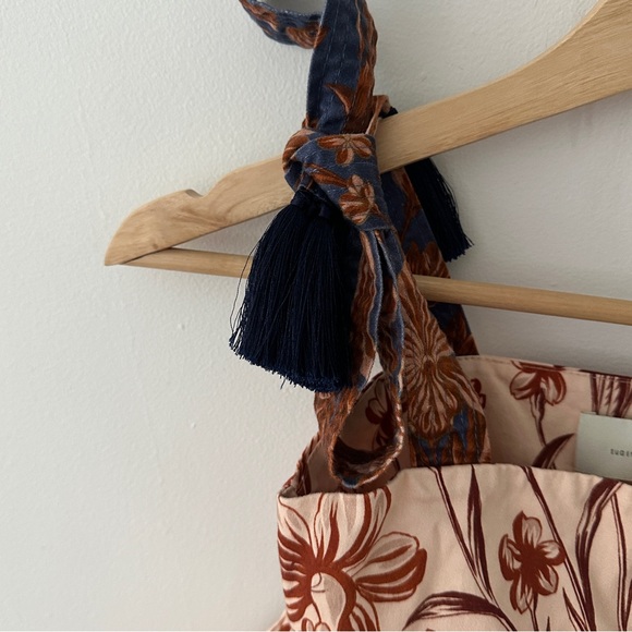 Eugenia Fernández 100% Cotton Tie-Shoulder Blouse Size 10 - Picture 5 of 8